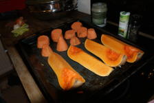 sliced squash and sweet potato for roasting